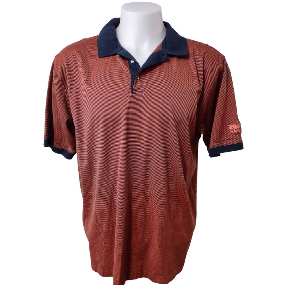 Pringle Scotland Polo Shirt Mens Size Large Striped Collared Short Sleeve Button